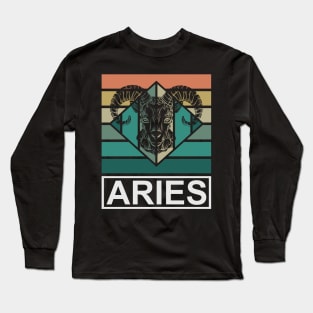 Aries Desing Zodiac  Vintage Long Sleeve T-Shirt